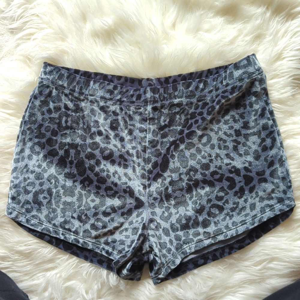 Spirithoods Velour Grey Leopard Booty Shorts